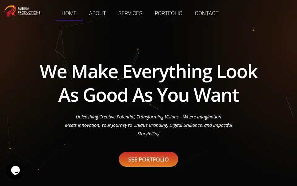 Screenshot of rubinaproductions.com