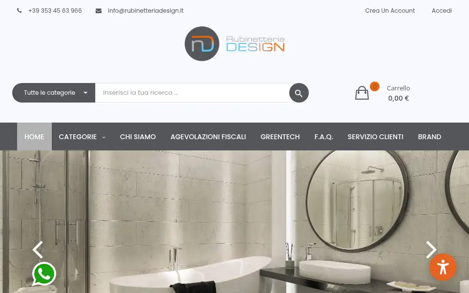 Screenshot of rubinetteriadesign.it
