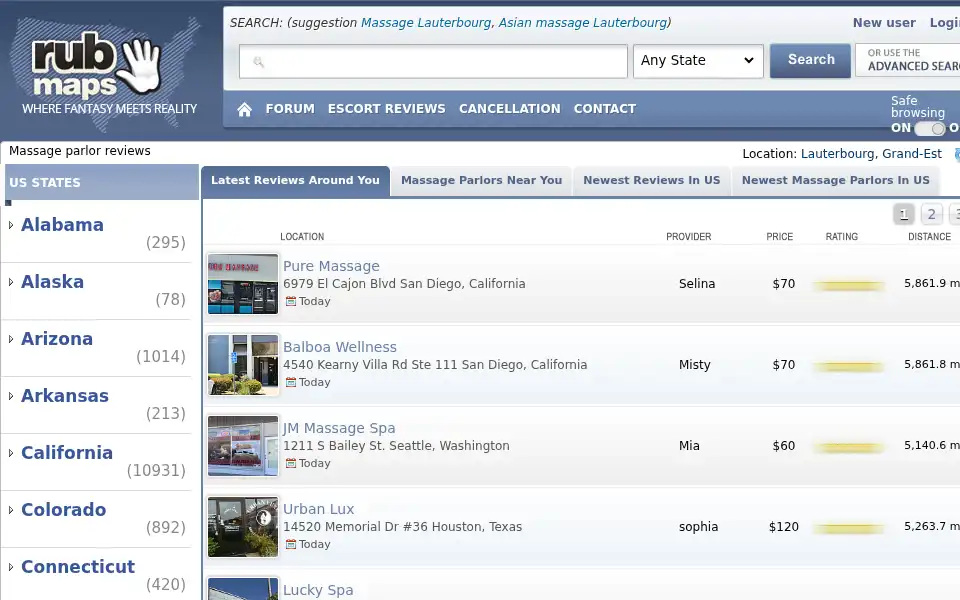 Screenshot of rubmaps.ch