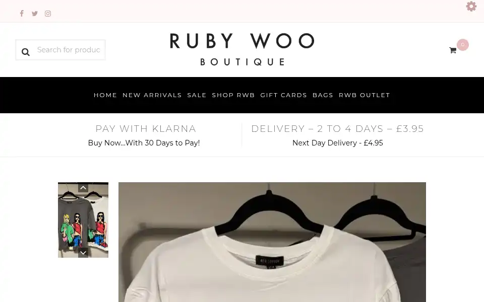 Screenshot of rubywooboutique.com