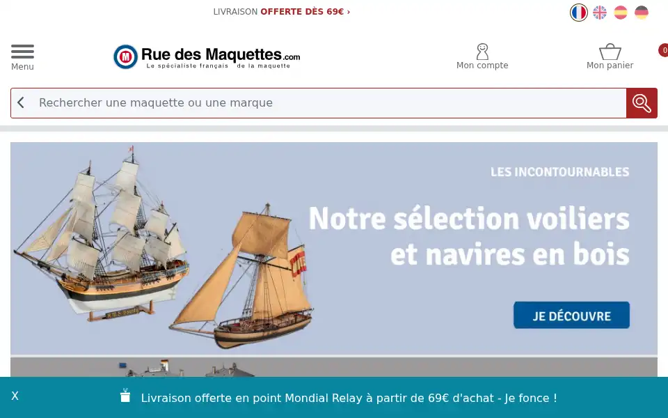 Screenshot of rue-des-maquettes.com
