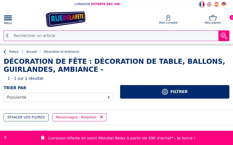 Screenshot of ruedelafete.com