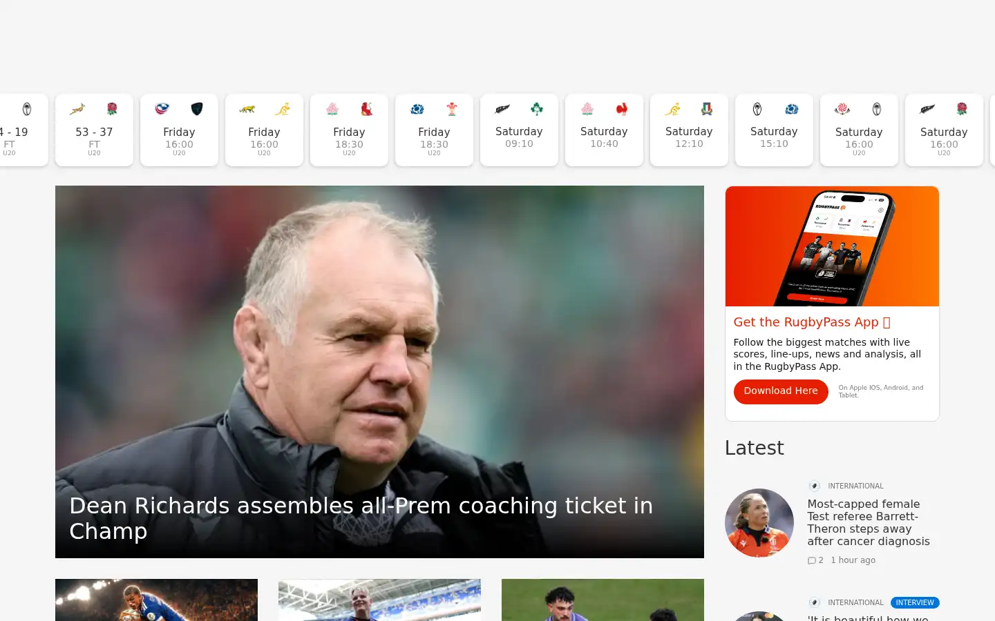 Screenshot of rugbypass.com