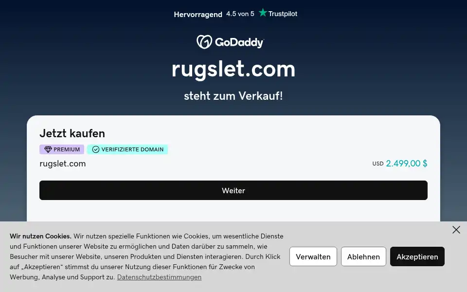 Screenshot of rugslet.com