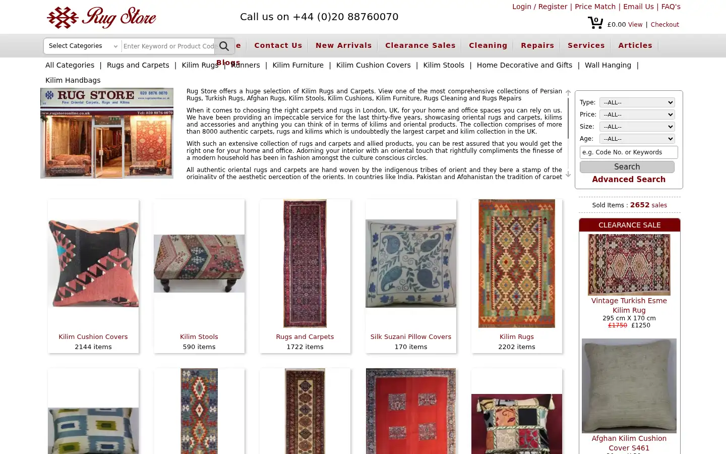 Screenshot of rugstoreonline.co.uk