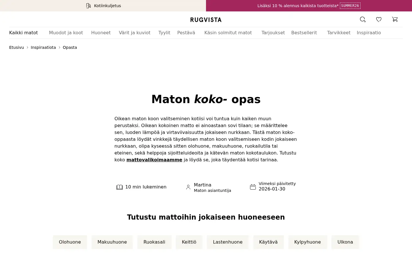 Screenshot of rugvista.fi