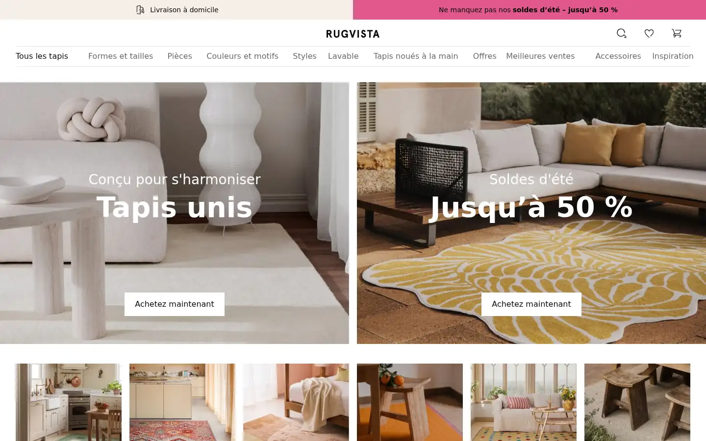Screenshot of rugvista.fr