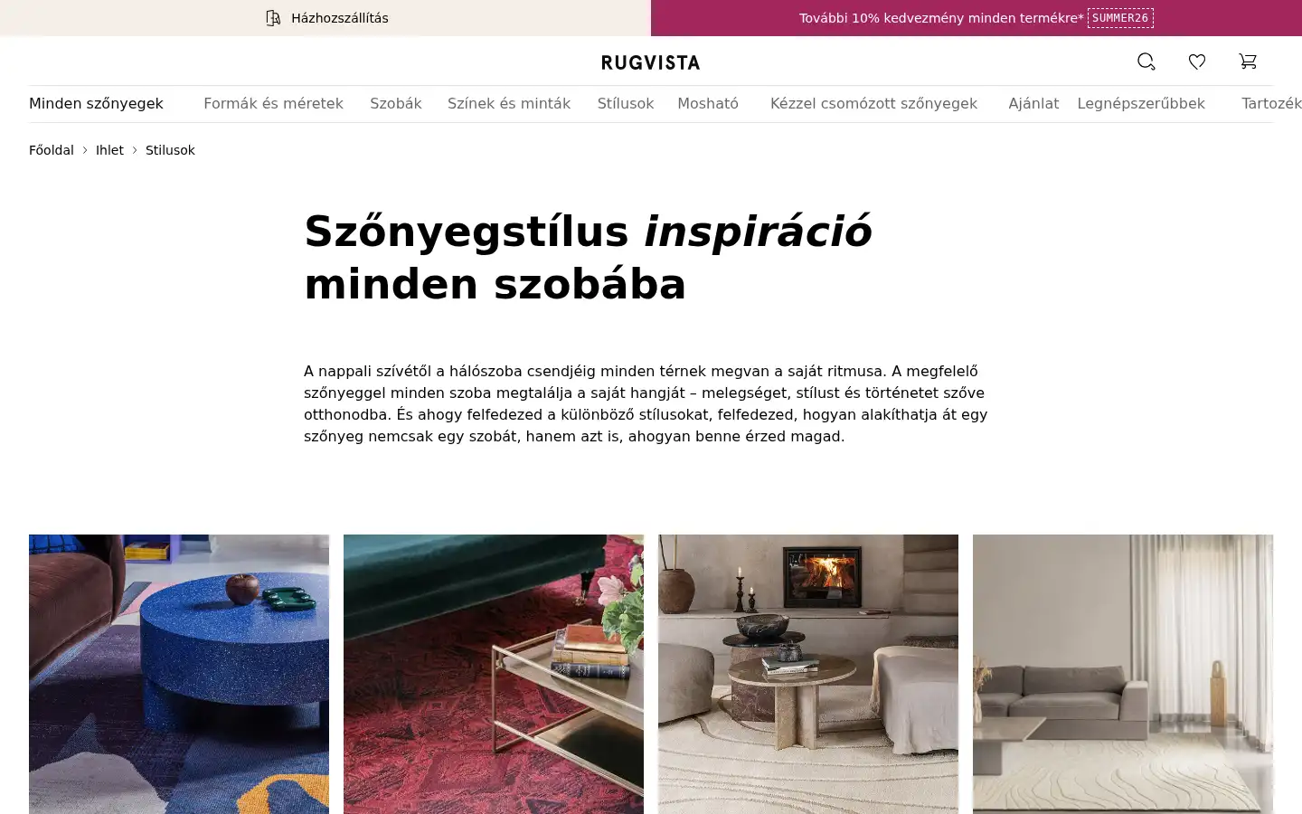 Screenshot of rugvista.hu