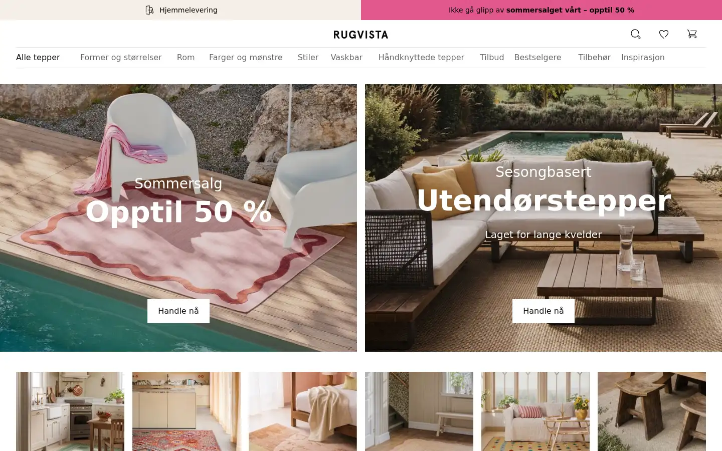 Screenshot of rugvista.no