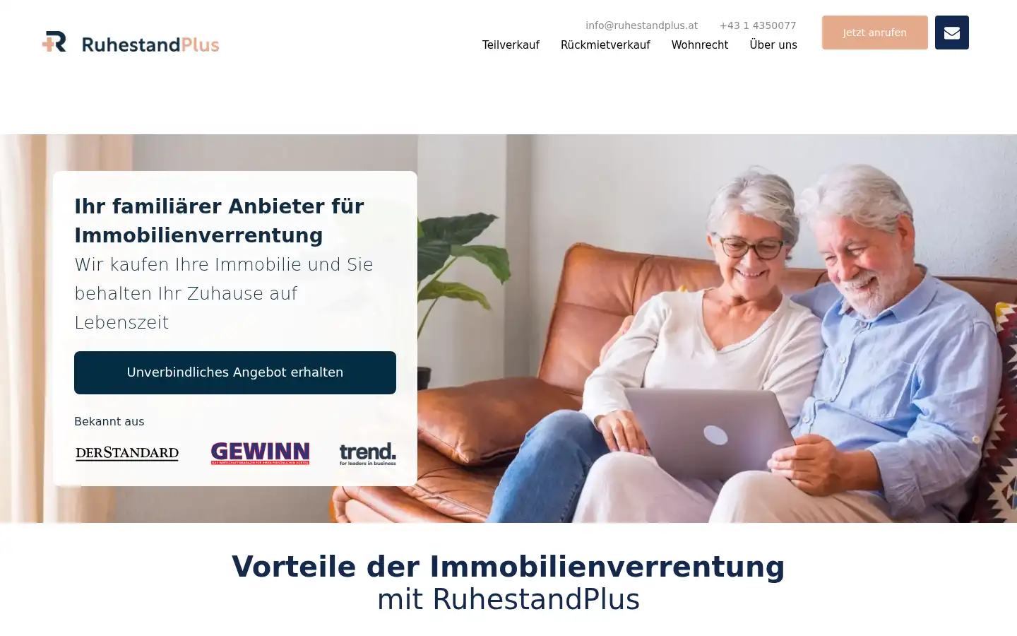 Screenshot of ruhestandplus.at