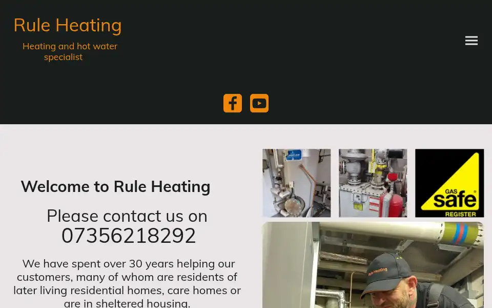 Screenshot of ruleheating.co.uk