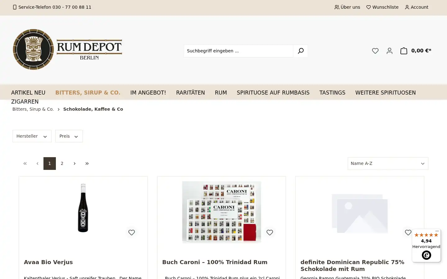 Screenshot of rum-depot.de