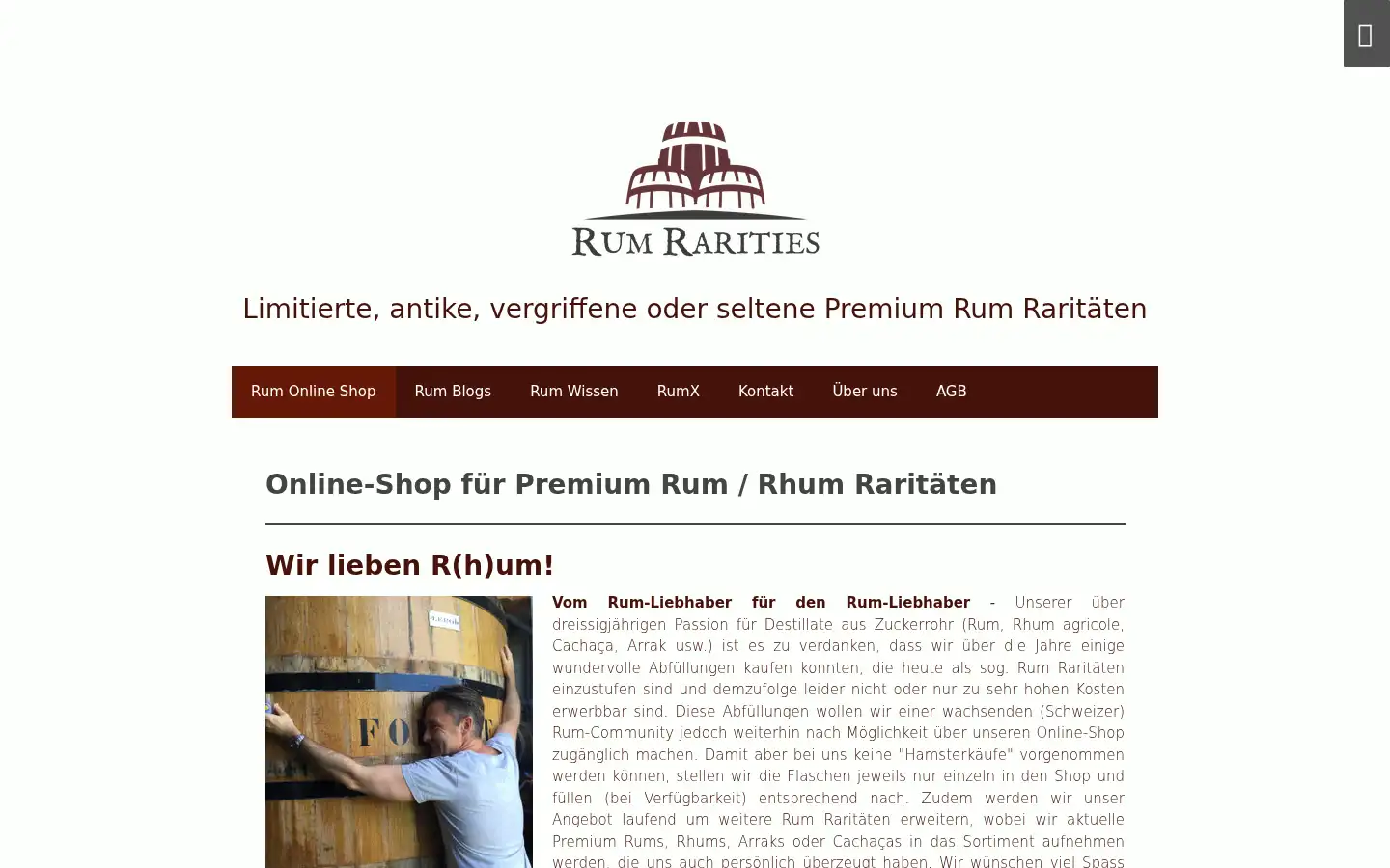 Screenshot of rumrarities.com