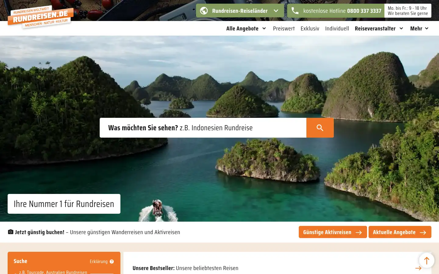 Screenshot of rundreisen.de