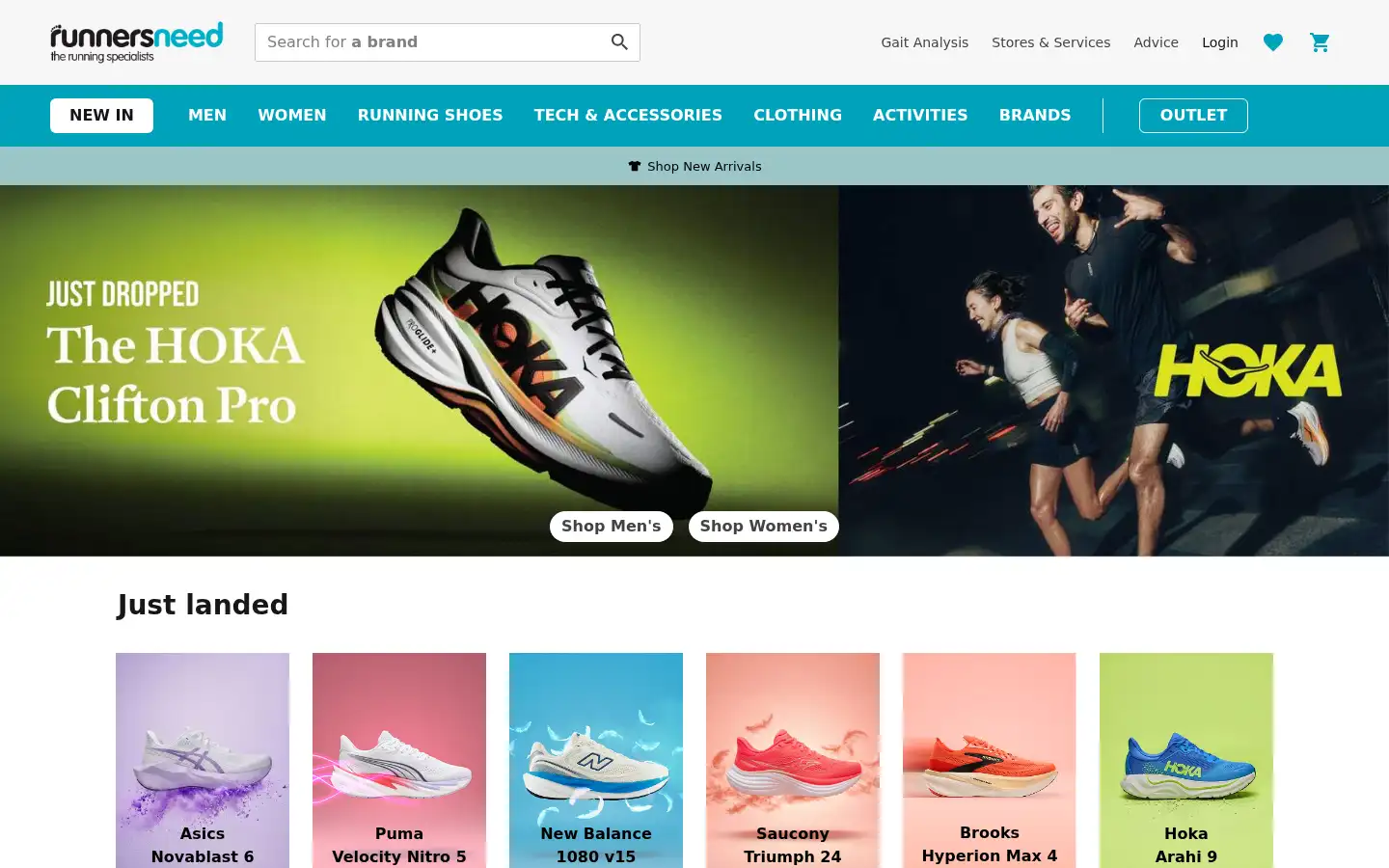 Screenshot of runnersneed.com