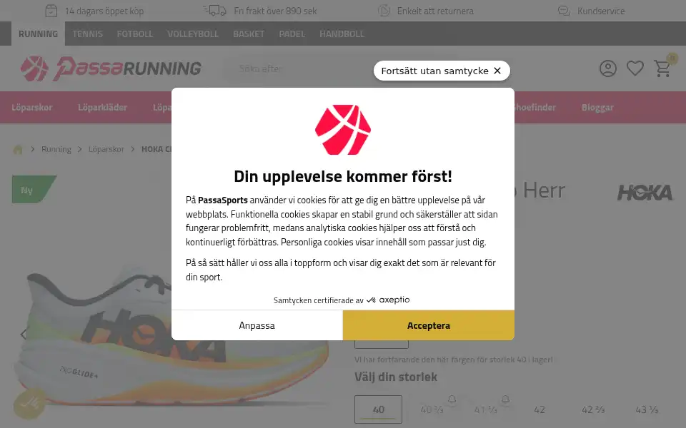 Screenshot of runningdirect.se