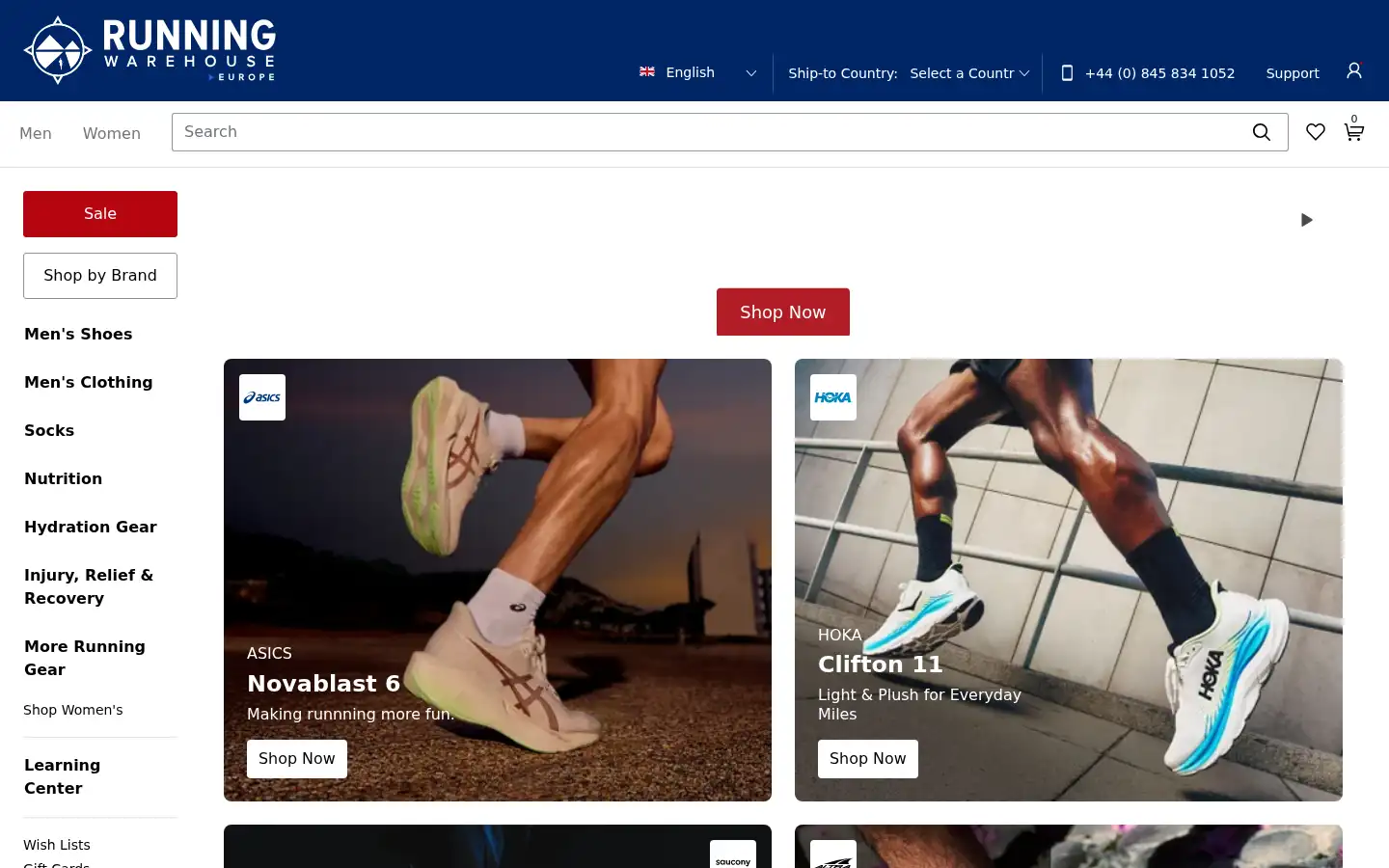 Screenshot of runningwarehouse.de