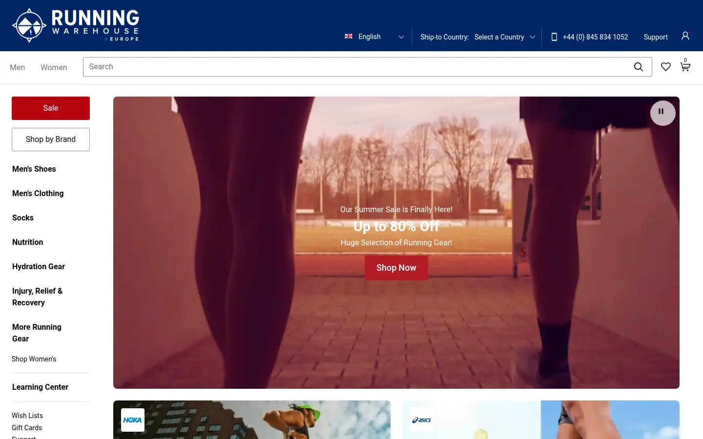 Screenshot of runningwarehouse.eu