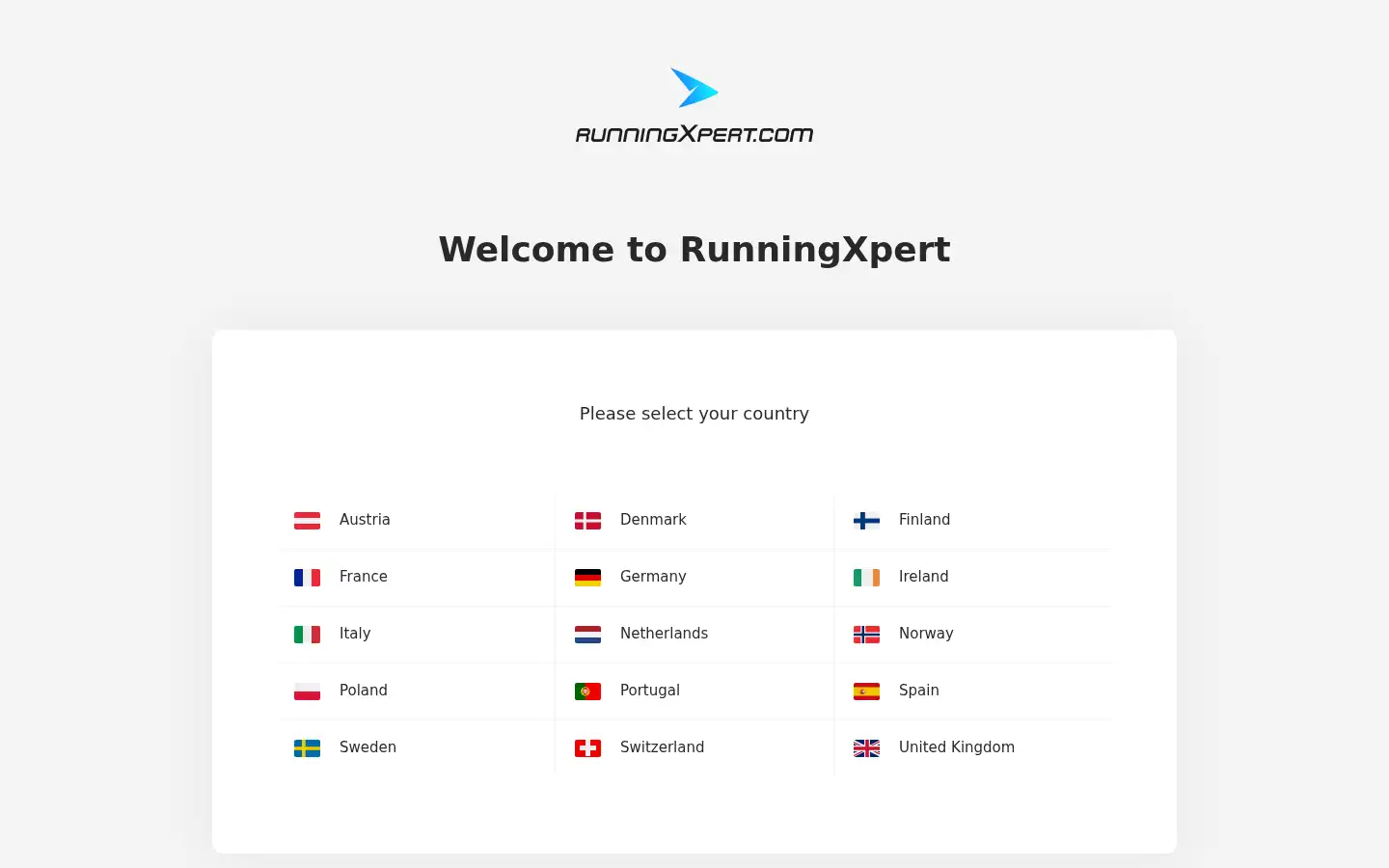 Screenshot of runningxpert.com