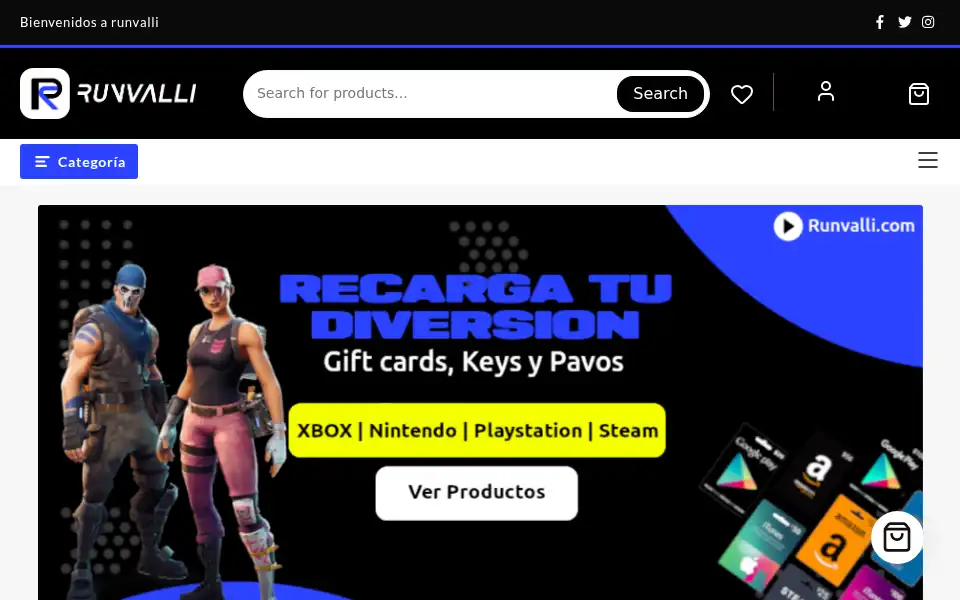 Screenshot of runvalli.com