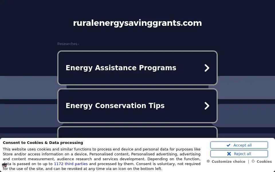 Screenshot of ruralenergysavinggrants.com