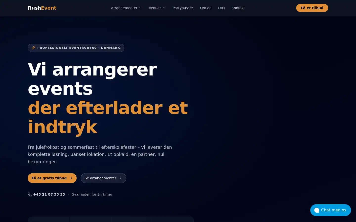 Screenshot of rushevent.dk