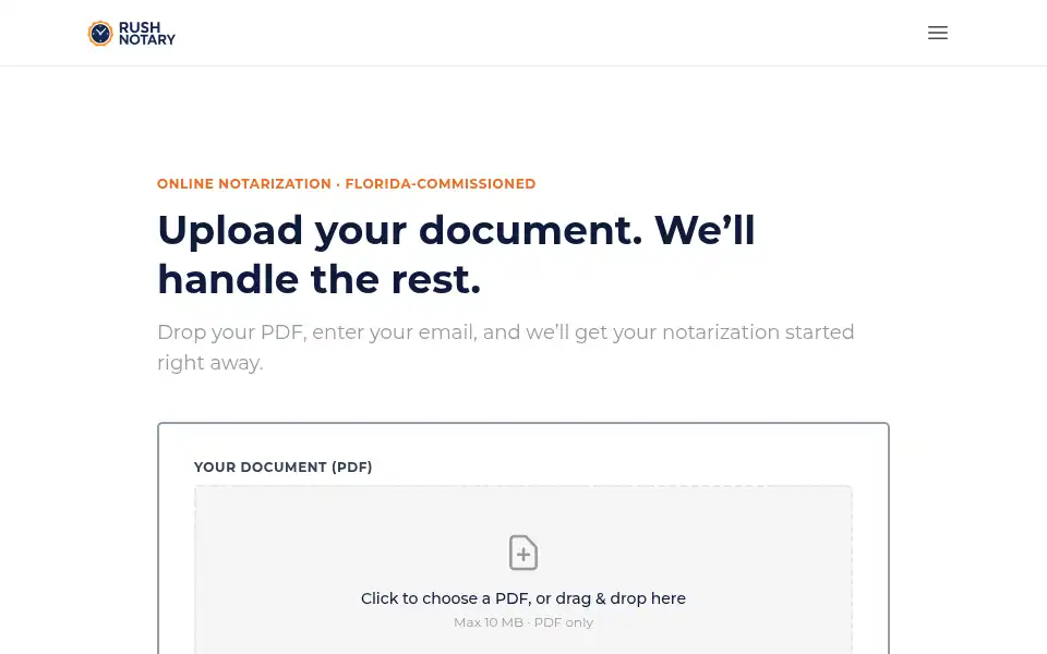 Screenshot of rushnotary.com