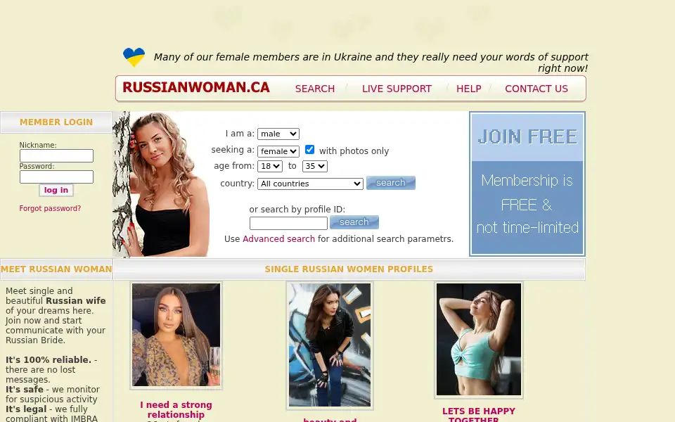 Screenshot of russianwoman.ca