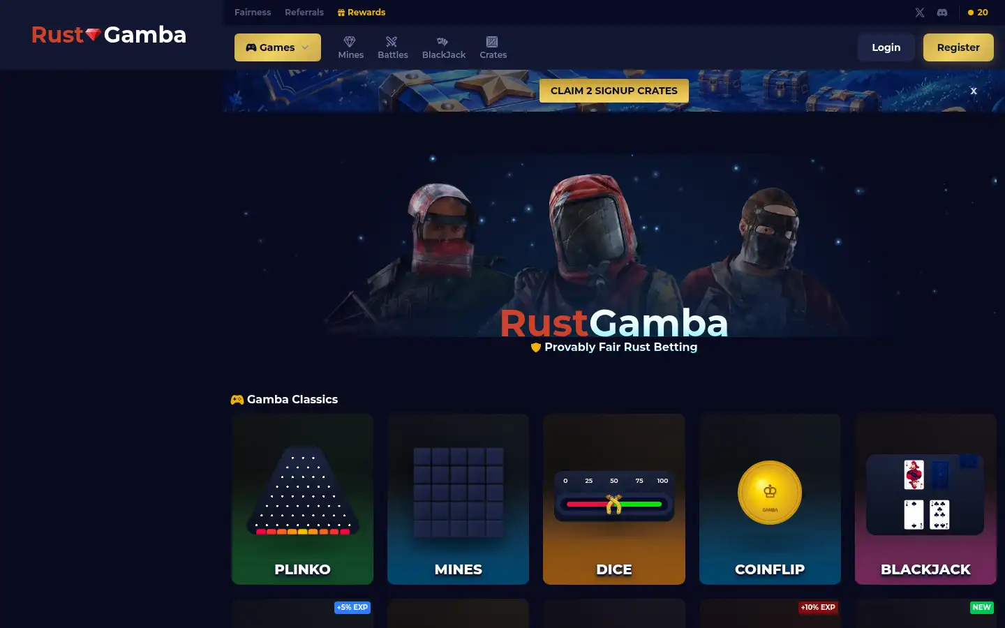 Screenshot of rustgamba.fun