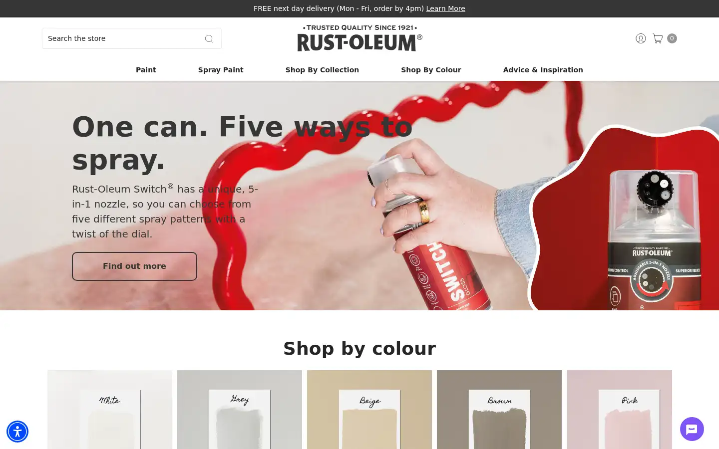 Screenshot of rustoleumcolours.co.uk