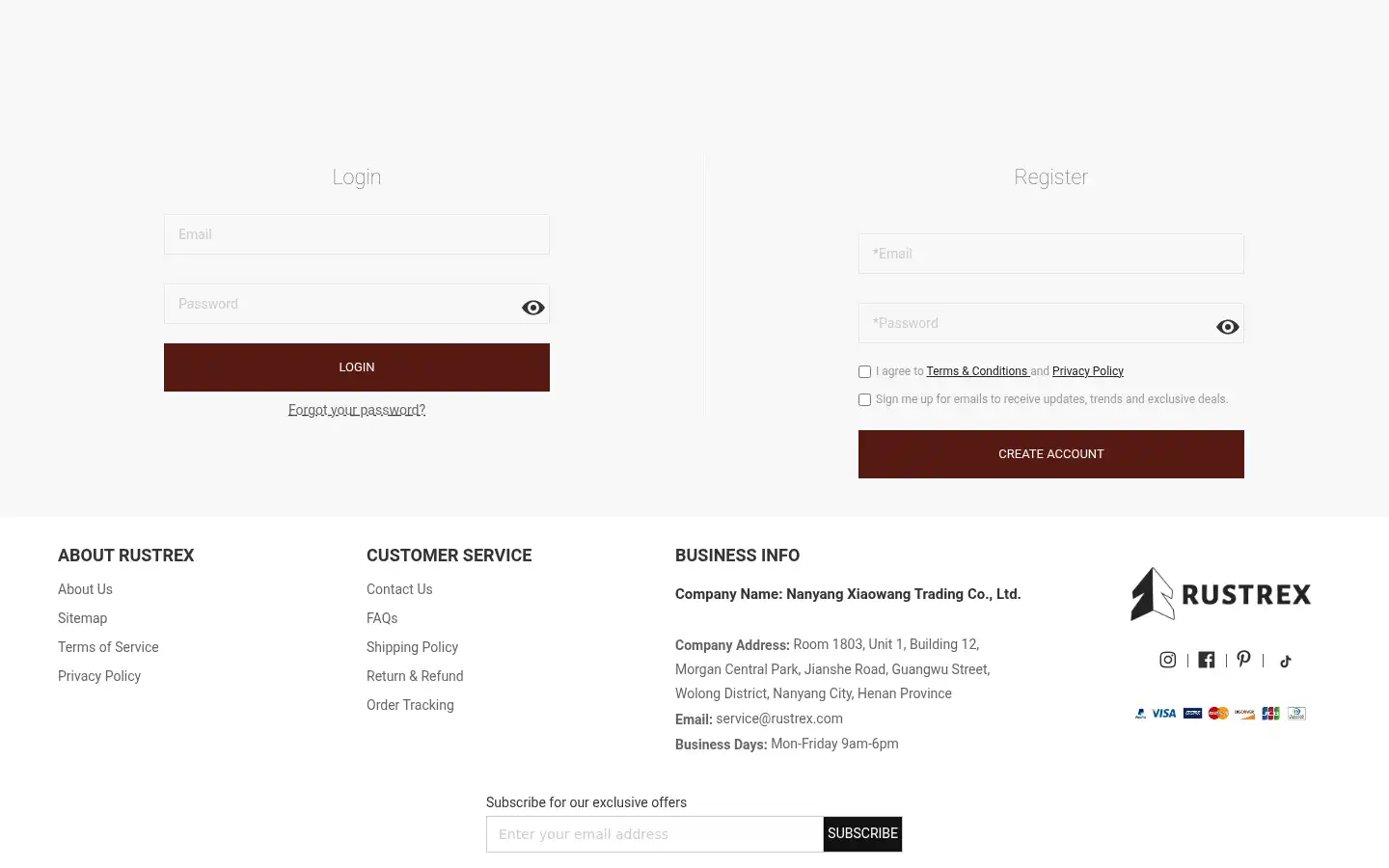 Screenshot of rustrex.com