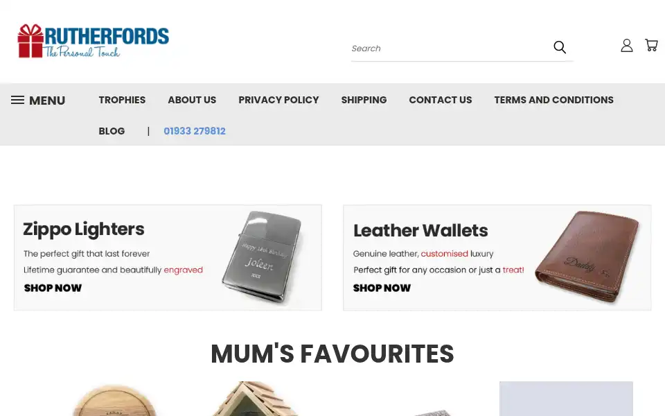 Screenshot of rutherfordsgifts.co.uk