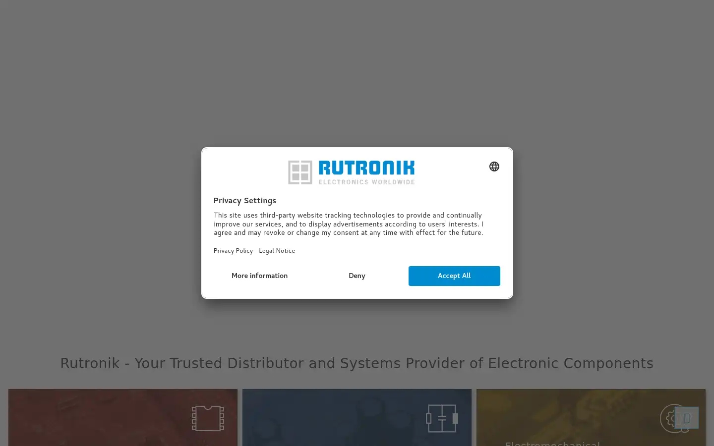 Screenshot of rutronik.com