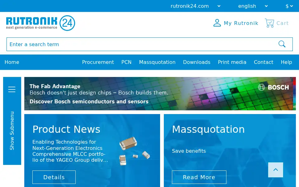 Screenshot of rutronik24.com