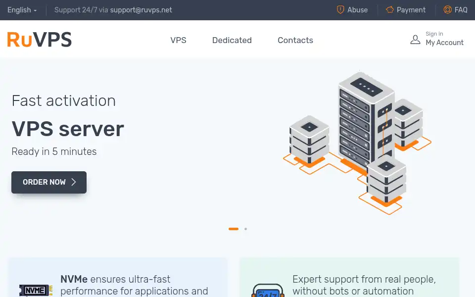 Screenshot of ruvps.net