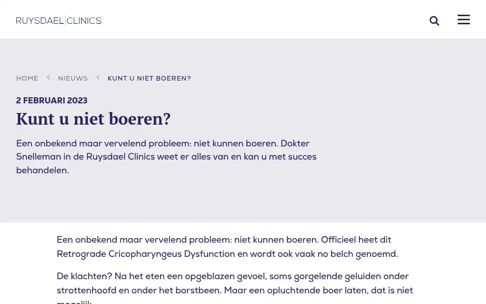 Screenshot of ruysdaelclinics.nl