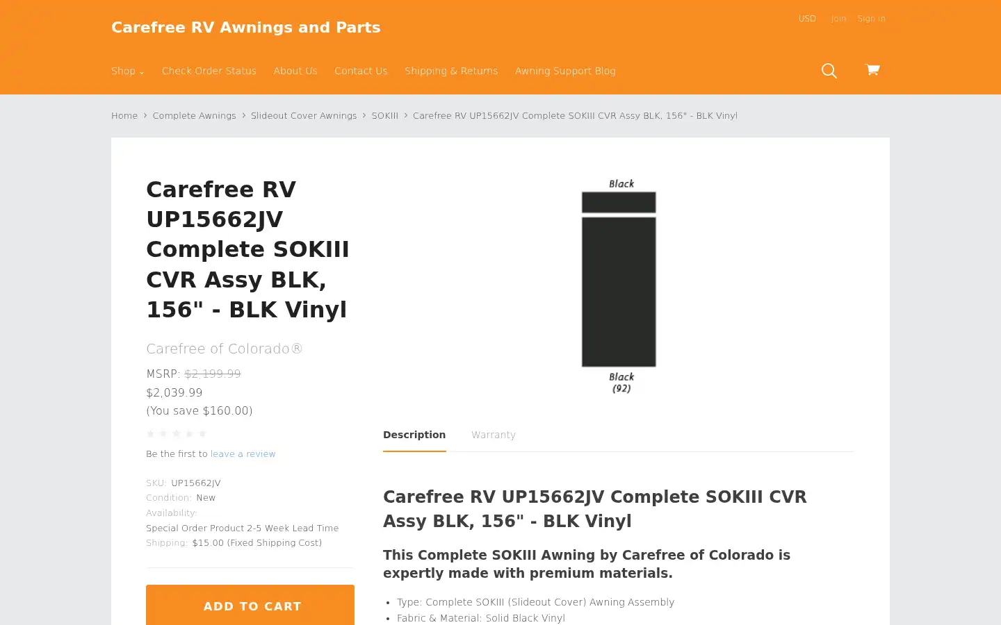 Screenshot of rvcarefree.com