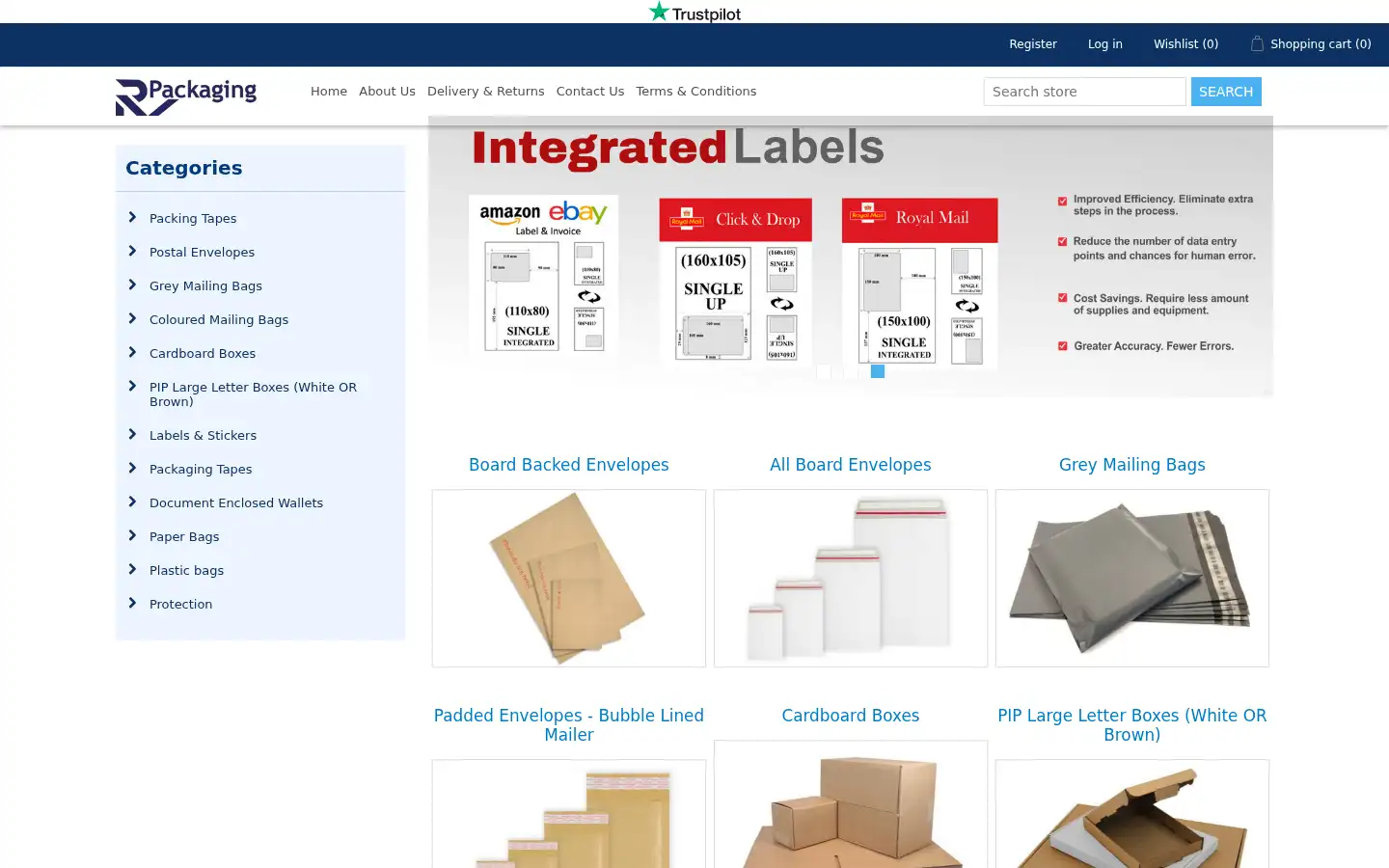 Screenshot of rvpackaging.co.uk