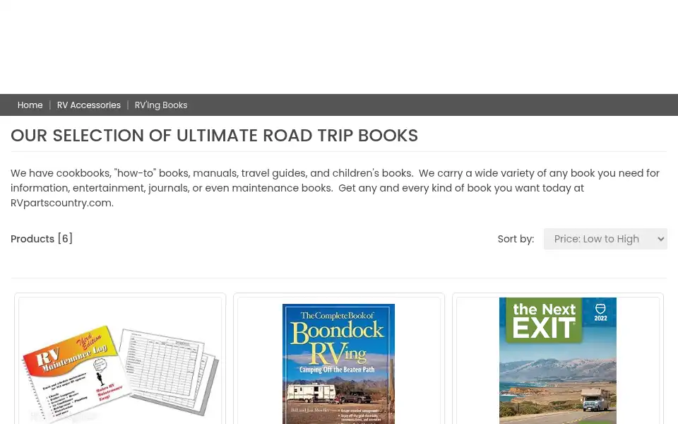 Screenshot of rvpartscountry.com