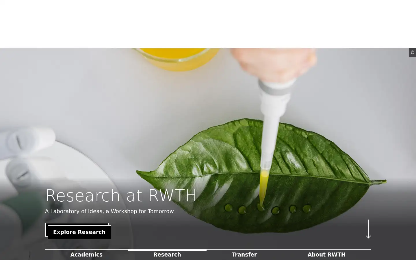 Screenshot of rwth-aachen.de