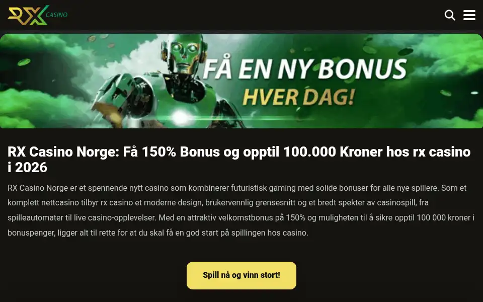 Screenshot of rx-casino.com
