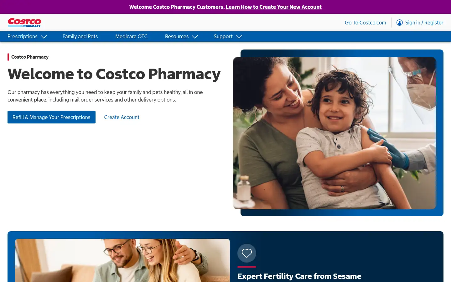 Screenshot of rx.costco.com
