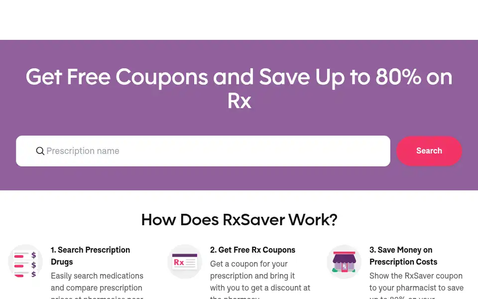 Screenshot of rxsaver.com