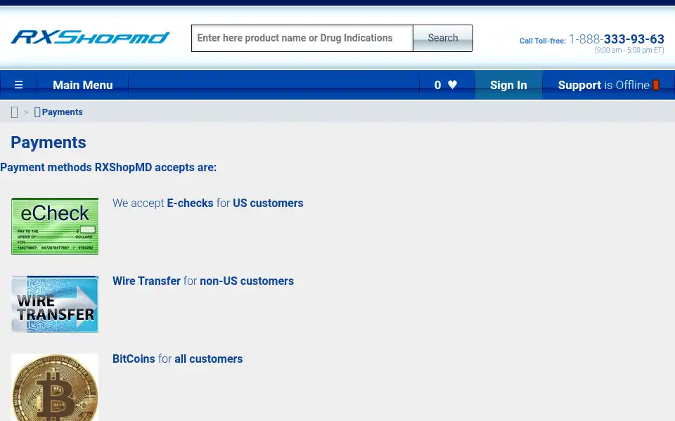 Screenshot of rxshop.md