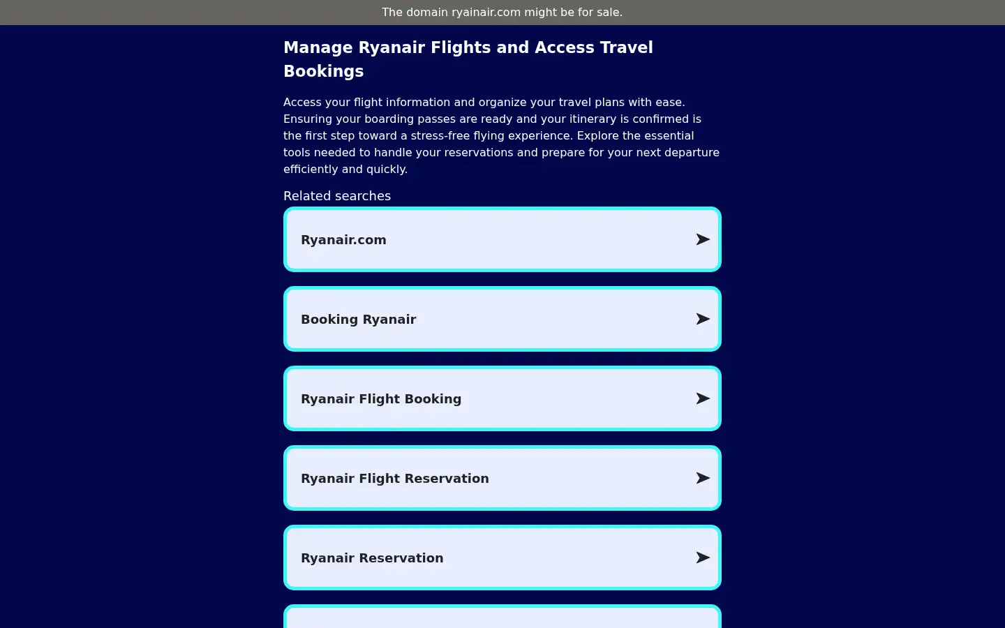 Screenshot of ryainair.com