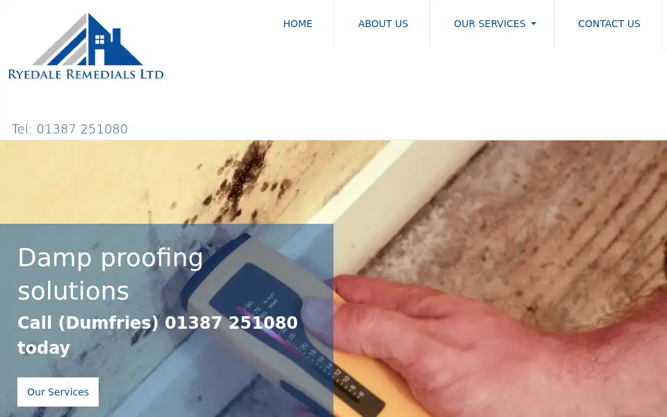 Screenshot of ryedaleremedials.co.uk