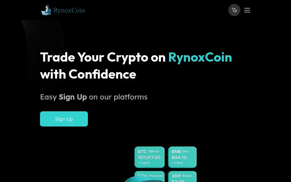 Screenshot of rynoxcoin.com