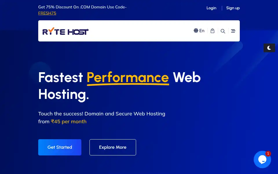 Screenshot of rytehost.net
