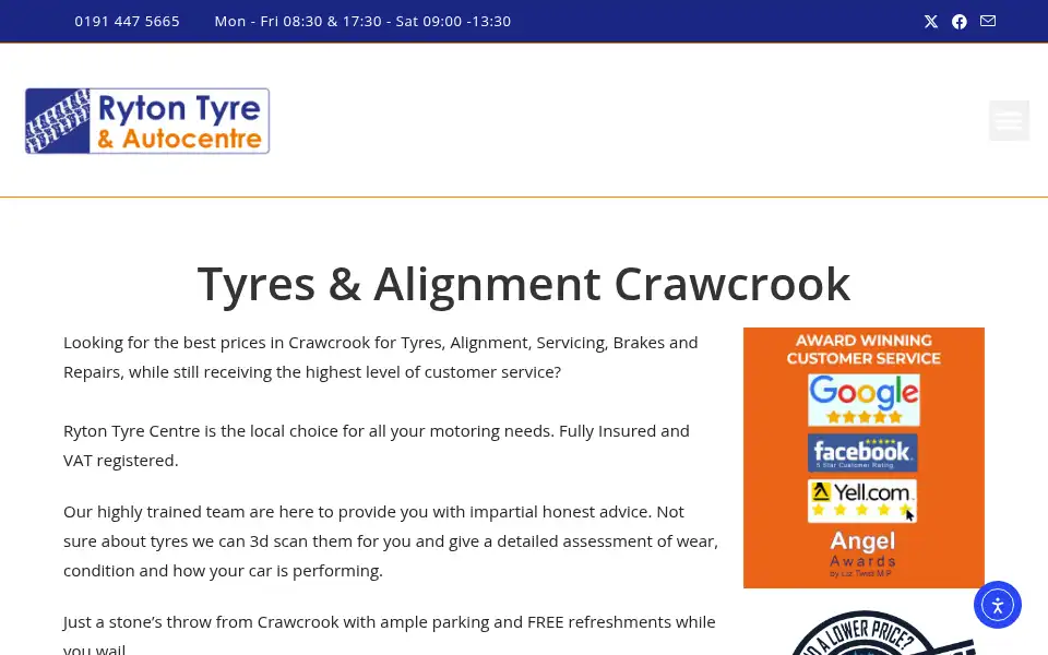 Screenshot of rytontyrecentre.co.uk