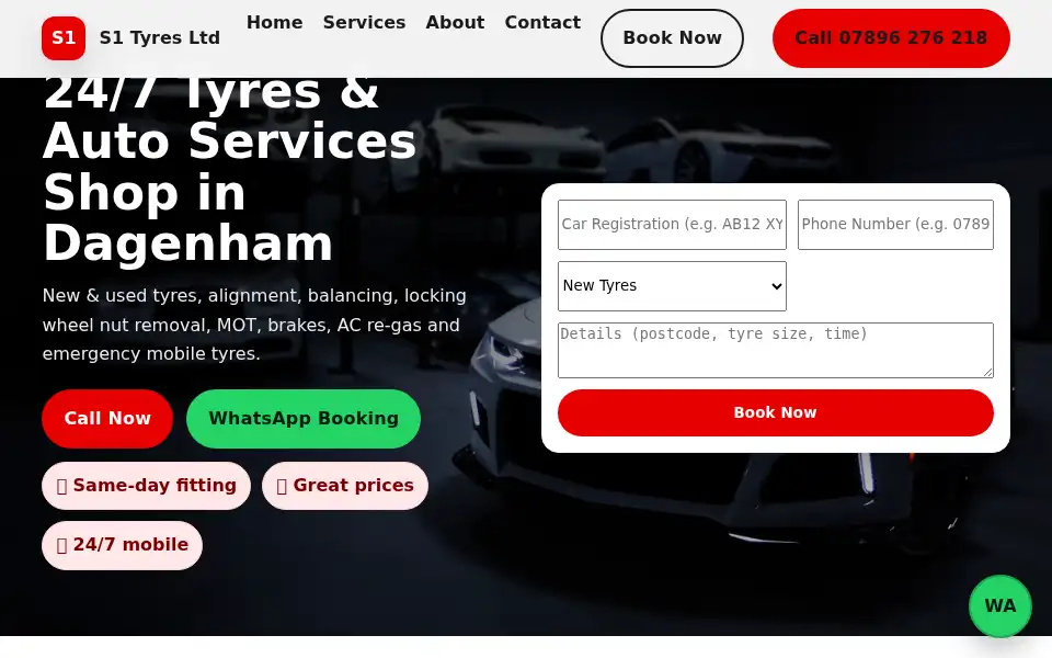 Screenshot of s1tyre.co.uk